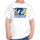 Tricou copii zi de nastere, tematica Sonic, La multi ani, 7 ani
