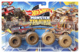 Cumpara ieftin Hot Wheels Monster Truck Set 2 Masini Scara 1 La 64 Land Rover Si Town Hauler, Mattel