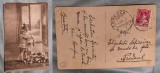 CP - Poza - copii / frati, fotografie tip carte postala, timbrata, coerpondenta Predeal, perioada regenta, anii 1920