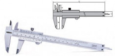 Subler mecanic de exterior, interior, cu tije de adancime, 0-150 mm, Insize foto