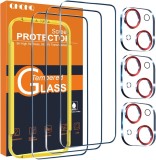 Folie Protectie Ecran + Folie Protectie Camera iPhone 15 Plus, Sticla Securizata, Pachet de 3 Seturi - CN