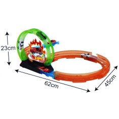 Pista cu bucla 360&deg; + masinuta, 18 piese, 7Toys
