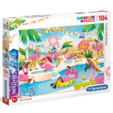 Cumpara ieftin Puzzle Brilliant Flamingo Party Clementoni 104 piese