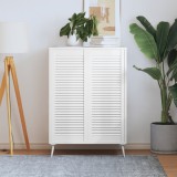 Uși dulap lemn masiv pin vidaXL, design lambriu, 99.3x39.4 cm, alb, set 2 buc, uși mobilier, &icirc;nlocuire uși