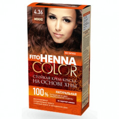 Vopsea de par permanenta fara amoniac FITO Henna Color 4.36 MOCCA foto