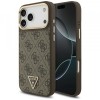 Husa MagSafe pentru Apple iPhone 17 Pro, Guess, 4G Triangle Logo, Maro Aurie