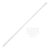 Galerie pentru perdele extensibilă, metalică, 60-110 cm, albă, cu inele și accesorii, CMCLASS