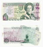 !!! F. RARR : JERSEY - 1 POUND 1995 , COMM - P 25 - UNC / SERIA LJ 900905 / 50 ANI ELIBERARE JERSEY