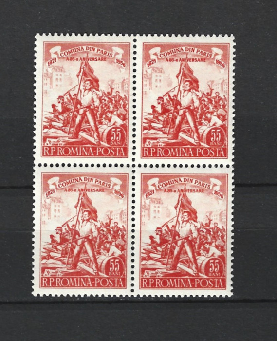 ROMANIA 1956 - A 85-A ANIVERSARE A COMUNEI DIN PARIS, BLOC, MNH - LP 405