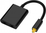 DL Port Toslink Digital Optical Audio Splitter Adaptor Cablu Audio Fibra Optica