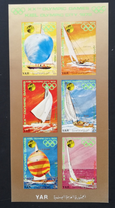 YEMEN A.R. -OLIMP.KIEL1972-1 M/Sh..NEDANTELAT-NEOBLITERAT. MNH**-YAR 033A