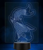 Lampă 3D Personalizată cu Pește și Nume/Mesaj Gravabil