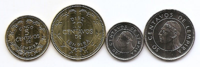 Honduras Set 4 - 5, 10, 20, 50 Cents 1999/06 - B11, UNC !!! foto