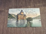 Carte poștală veche Germania &ndash; Castelul Pfalz pe Rin (cel mai probabil din perioada 1900&ndash;1940)