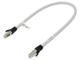 Patch cord S/FTP Cat 8 0,5m 24AWG LSZH gri