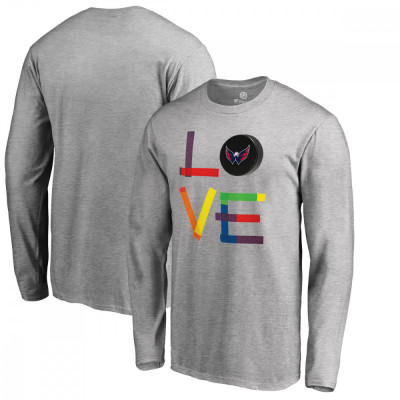 Washington Capitals tricou de bărbați cu m&amp;acirc;necă lungă grey Hockey Is For Everyone Love Square - S foto