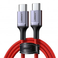 Cablu pentru incarcare si transfer de date UGREEN US294, 2x USB Type-C, 45W, 3A, 1m, Rosu foto