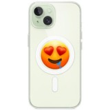 Husa personalizata apple iphone 15 plus, magsafe, drooling face with heart eyes