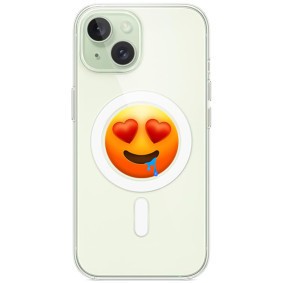 Husa personalizata apple iphone 15 plus, magsafe, drooling face with heart eyes foto
