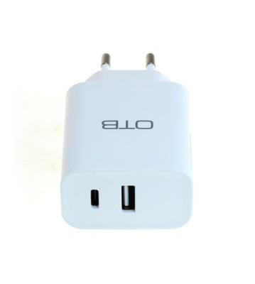 Incarcarcator OTB USB Dual USB-C, USB-A cu USB Power Delivery USB-PD 2 porturi 32 W alb foto