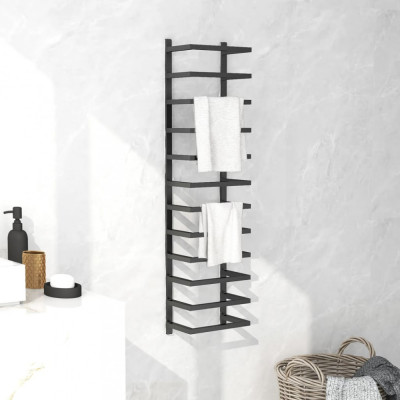 Gossi suport de prosoape, negru, 24x12x96 cm, otel foto