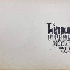 Histologie, Lucrari practice - Caiet manuscris, 1964