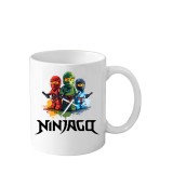 Cana din ceramica haioasa, 330 ml, alba, Lego NinjaGO