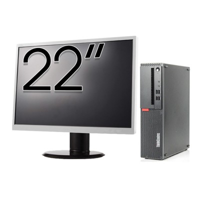 Pachet Calculator Second Hand LENOVO ThinkCentre M910s SFF, Intel Core i5-6500 3.20GHz, 8GB DDR4, 256GB SSD + Monitor 22 Inch NewTechnology Media foto