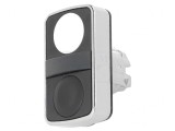 Comutator Dublu 22mm Alb/Negru fără IP66 Plat
