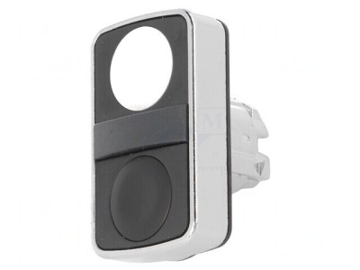 Comutator Dublu 22mm Alb/Negru fără IP66 Plat foto