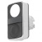Comutator Dublu 22mm Alb/Negru fără IP66 Plat