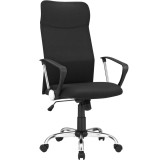 SONGMICS Scaun de birou ergonomic pentru sala de sedinte, pivotant, capitonat, inaltime reglabila si rabatabil, negru Household NewTrend