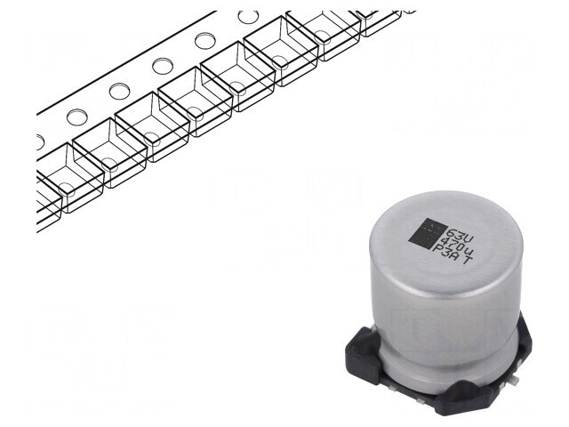 Condensator Electrolitic SMD 470uF 63V 16x16x16mm