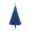 Brad Crăciun pre-iluminat cu set globuri, albastru, 240 cm, PVC