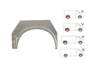 Segment aripa spate FORD TRANSIT (V184/5), 05.2000-04.2006; TRANSIT/TOURNEO (V347/8), 05.2006-04.2013, model scurt, KLOKKERHOLM, spate, partea dreapt foto