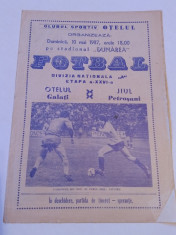 Program meci fotbal OTELUL GALATI - JIUL PETROSANI (10.05.1987) foto