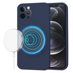 Husa silicon iPhone 12 Pro Techsuit SoftFlex MagSafe, bleumarin foto