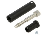 Conector banană 4mm 32A 30V AC 60V DC neizolat negru ST&Auml;UBLI