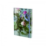Agenda nedatata cu coperti tari si elastic A6 Flowers, Kenne Gregoire