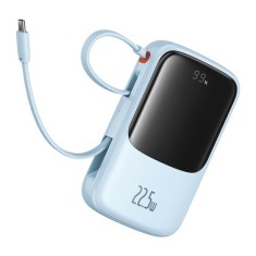 Acumulator Extern Lightning, 2x Type-C, USB, 22.5W, 10000mAh + Cablu Type-C - Baseus Qpow Pro+ (P10067101313-00) - Blue