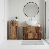 Cumpara ieftin Set de dulapuri pentru baie, 2 piese HOORN Lemn vechi