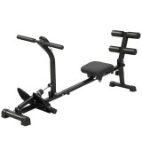 SPORTNOW Aparat de v&acirc;slit, aparat pentru sit-up, reglabil &icirc;n 12 trepte, aparat cardio 2-&icirc;n-1, afișaj LCD, oțel, plastic, negru | Aosom Romania