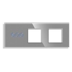 Panou Intrerupator Variator cu Touch si 2 Prize Simple Din Sticla LUXION SmartElectro IntelligentHouse foto