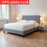Pat Mali 160x200 cm Tapitat Stofa Gri Somiera Inclusa (cod L8)