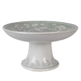 Cumpara ieftin Platou portelan verde alb &Oslash; 21x11 cm