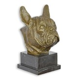 Buldog francez-bust din bronz cu un soclu din marmura BX-97