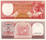 Bancnota Suriname 10 Gulden 1963 UNC - Neagra - Colecție Numismatică