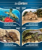 AFRICA CENTRALA 2015 - Testoase /set complet-bloc + colita MNH (2 imagini), Nestampilat