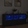 VidaXL Dulap cu lumini LED, negru, 162x37x67 cm