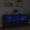 vidaXL Dulap cu lumini LED, negru, 162x37x67 cm